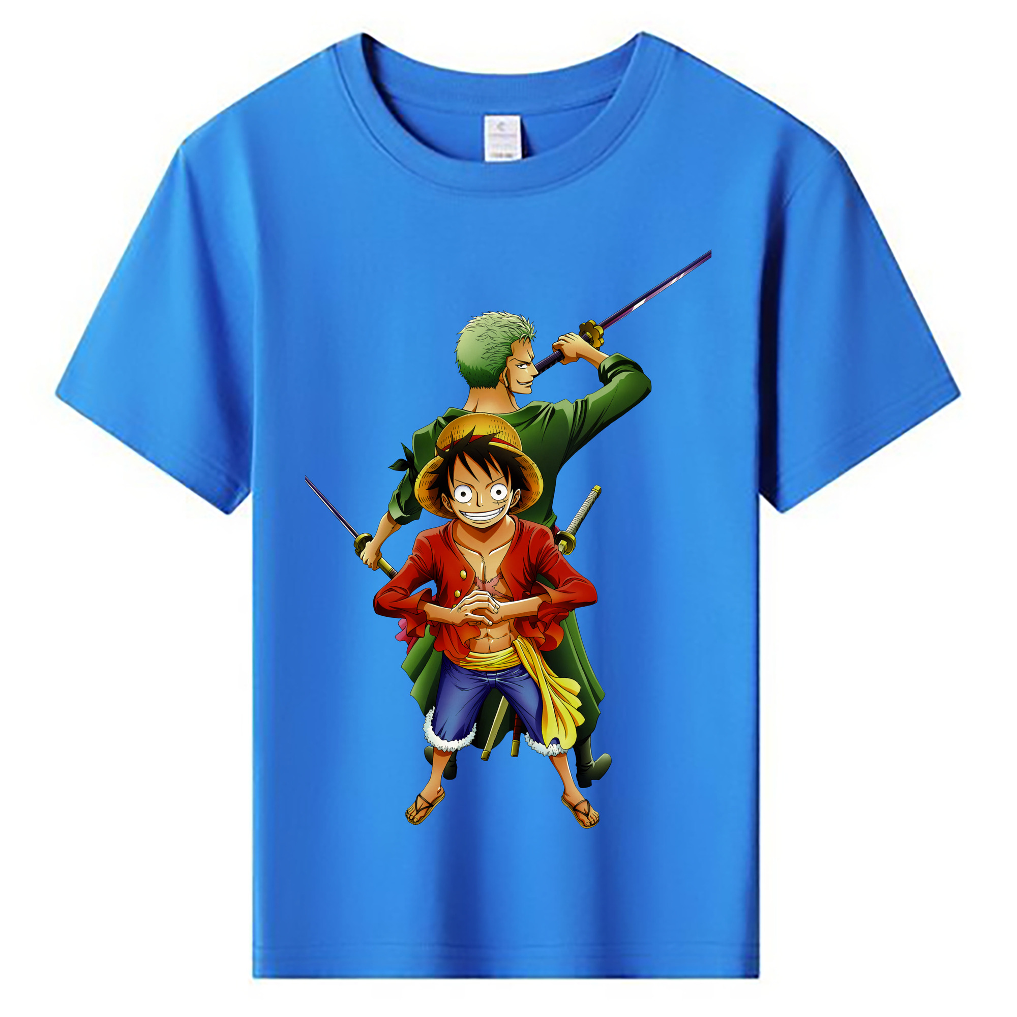 ワンピース モンキー・D・ルフィ ONE PIECE Monkey D. Luffy 綿100％キッズTシャツ（フロントプリント）